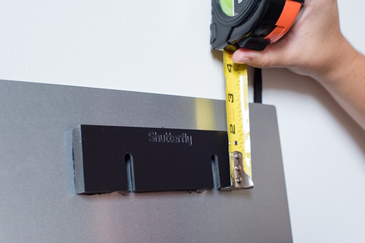 Measuring back of metal art