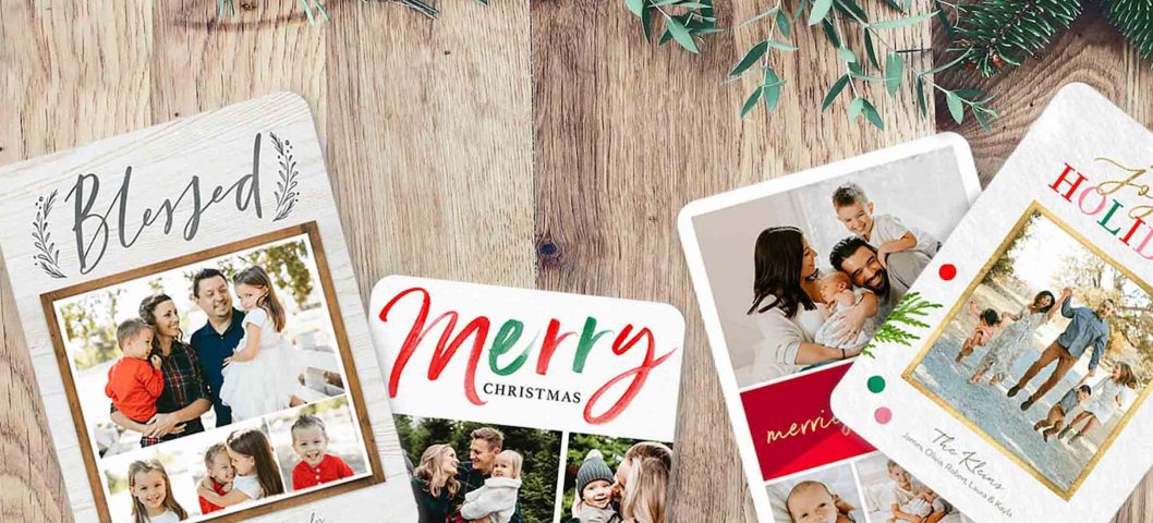 Photo Christmas cards with families