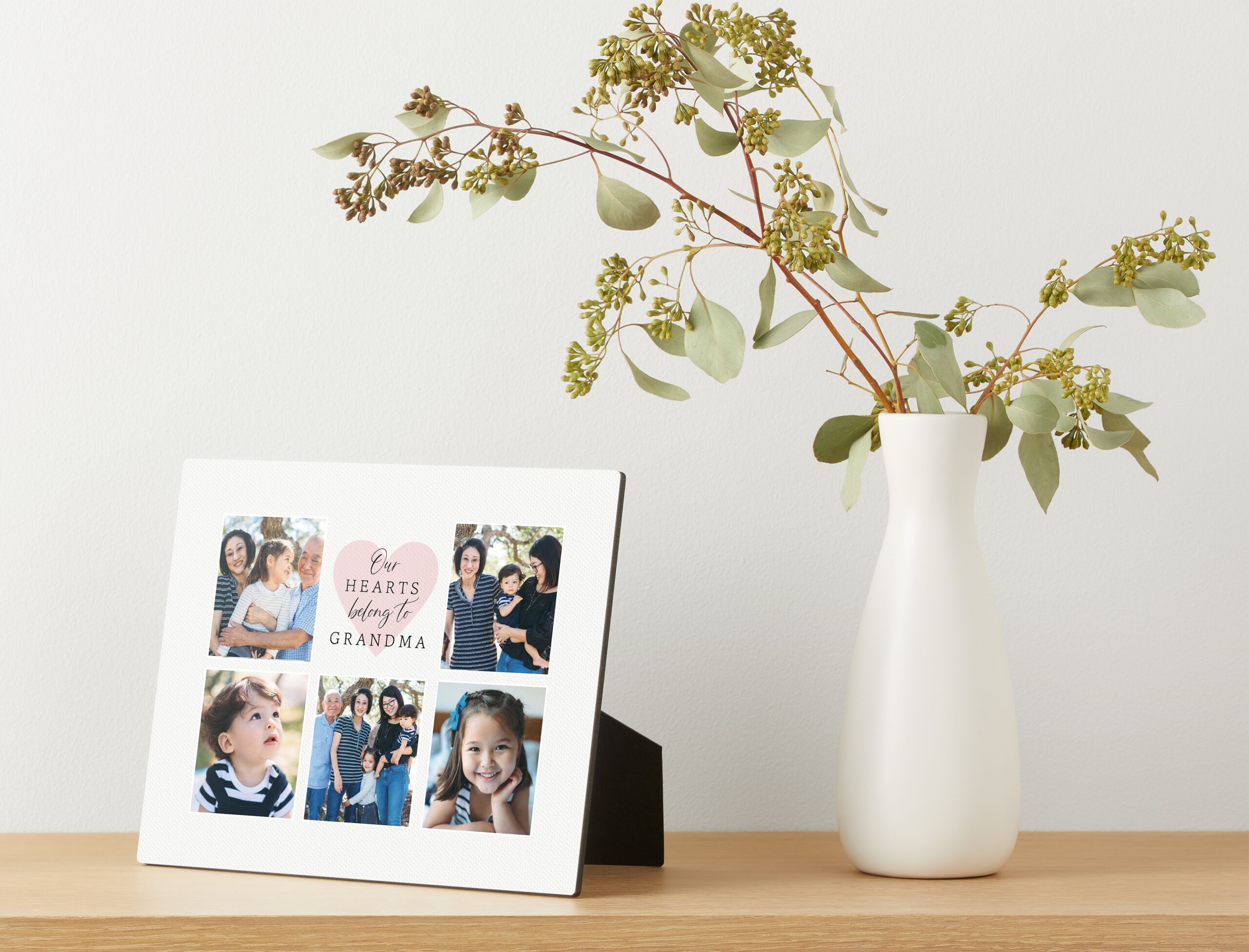 tabletop print with photos for grandma
