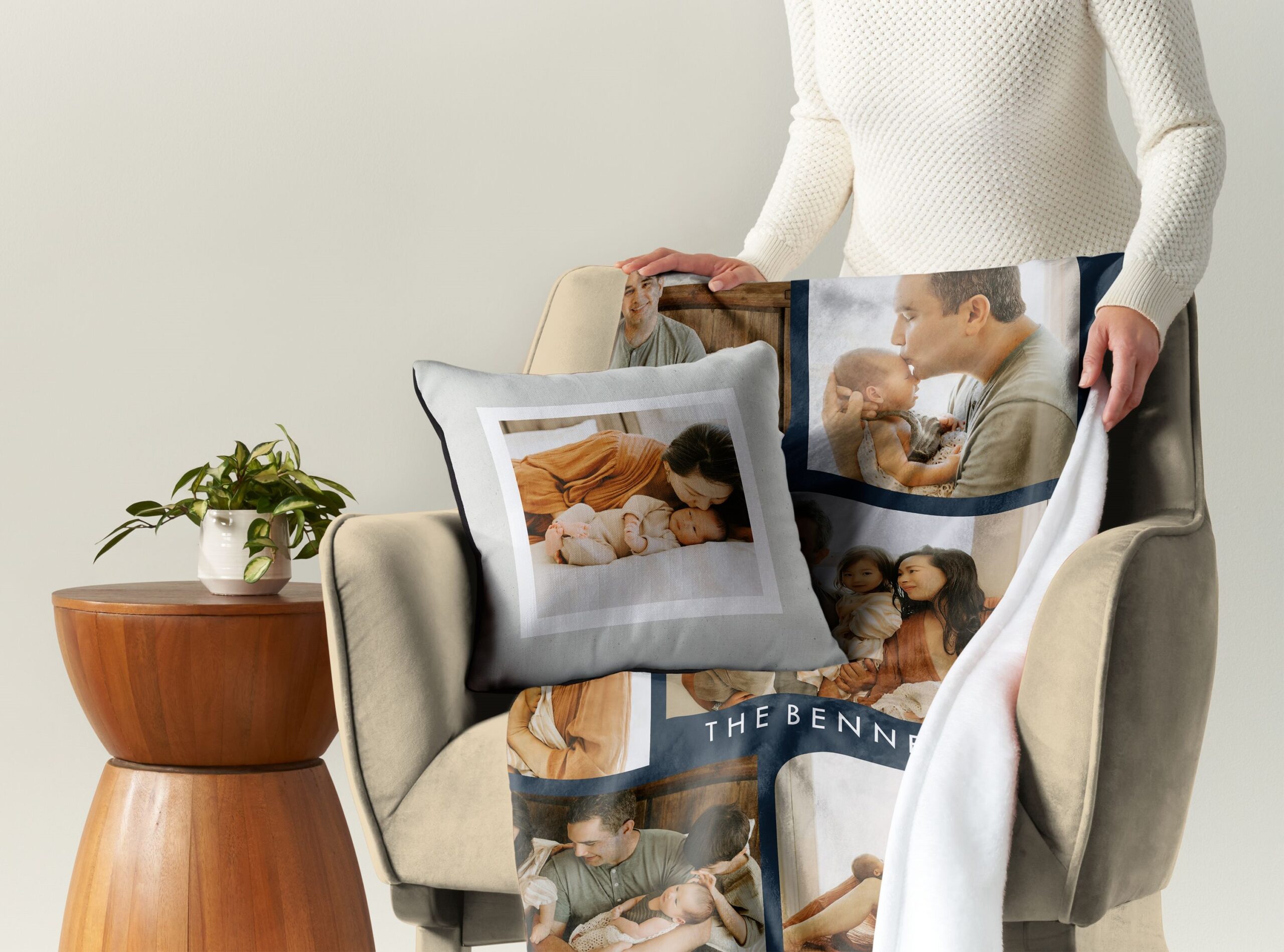 photo pillow and blanket