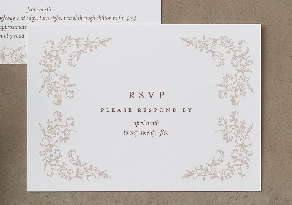 wedding rsvp card