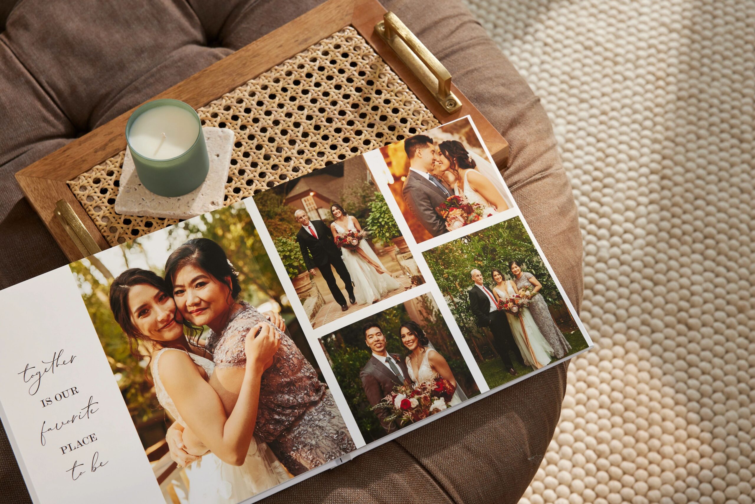 wedding album with pictures of family