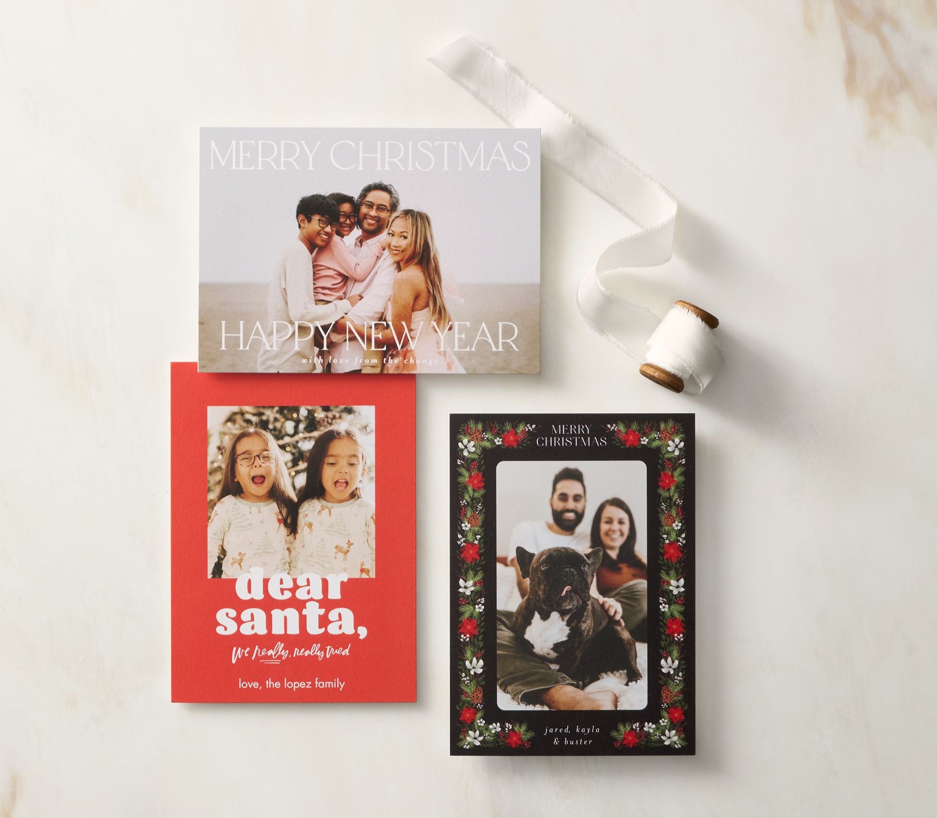 three photo christmas cards