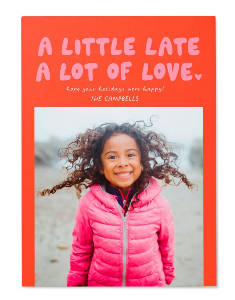 late christrmas card