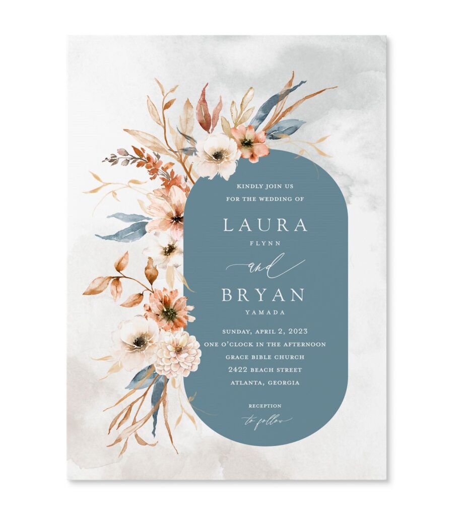 wild botanic wedding invitation