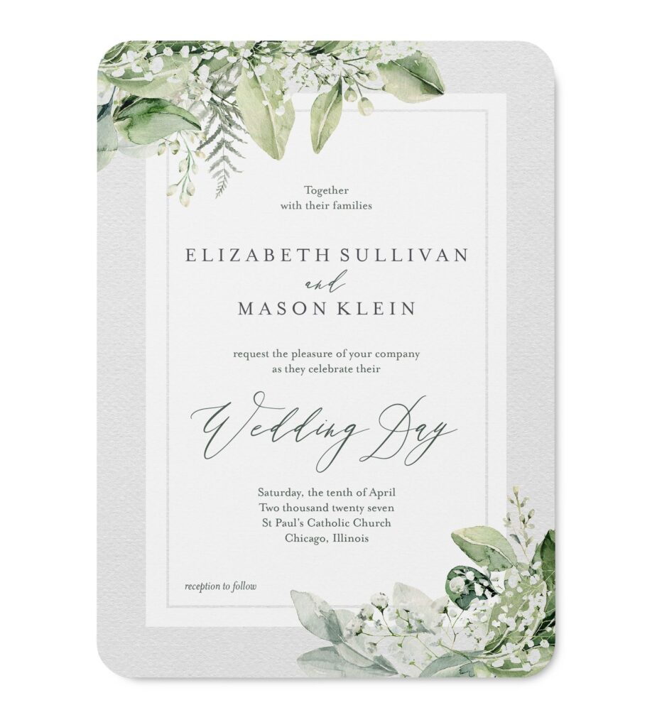 lovely lush wedding invitation