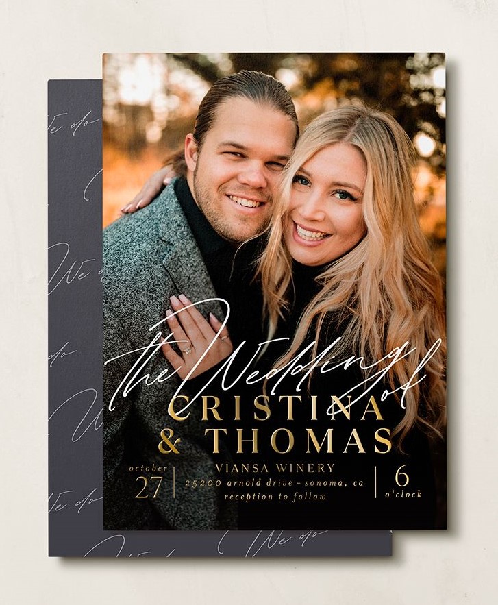 timeless typeface wedding invitation