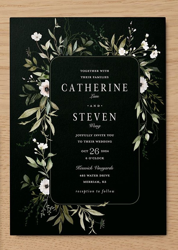 Floral Filigree Wedding Invitation