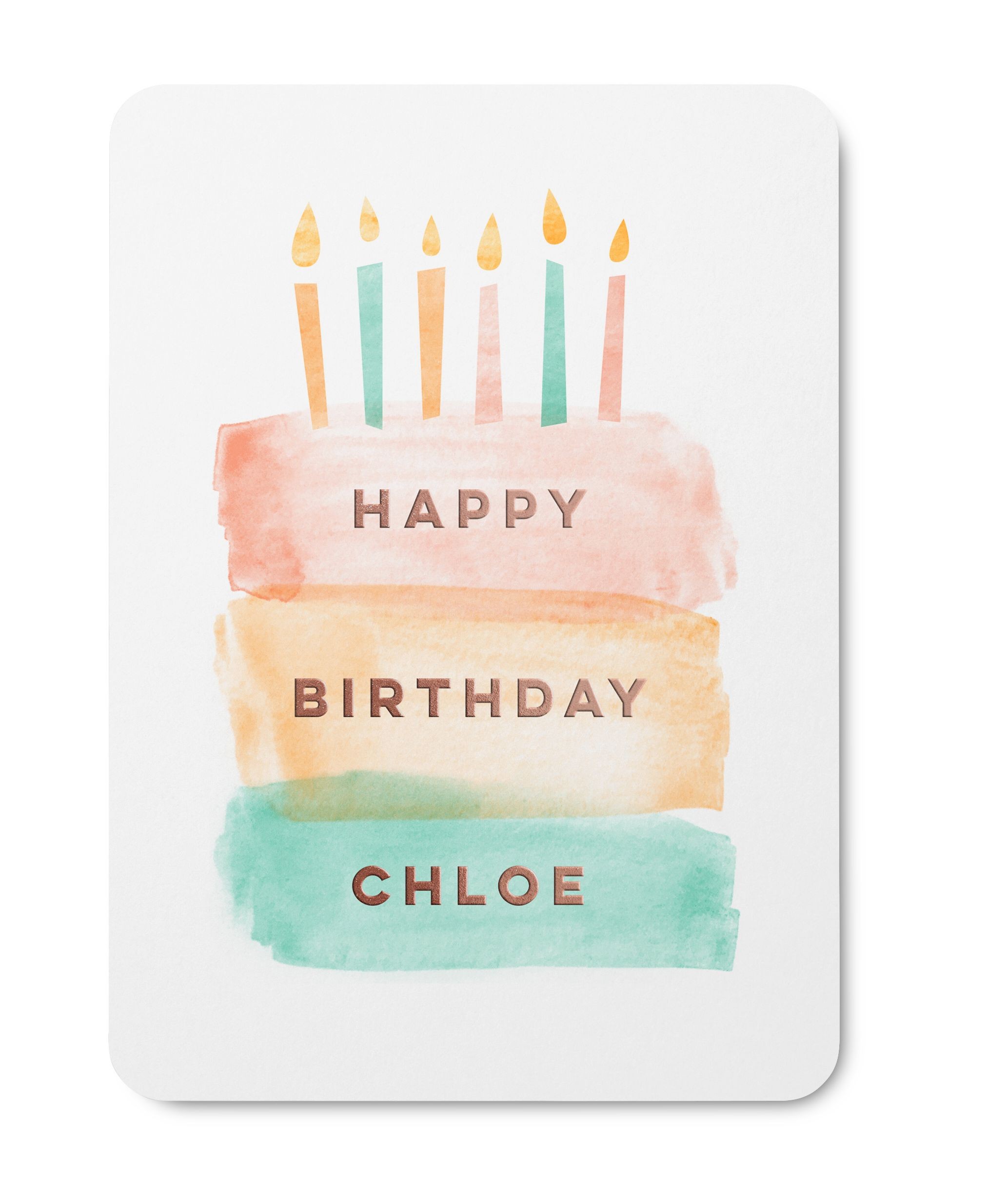 birthday card that says happy birthday chloe