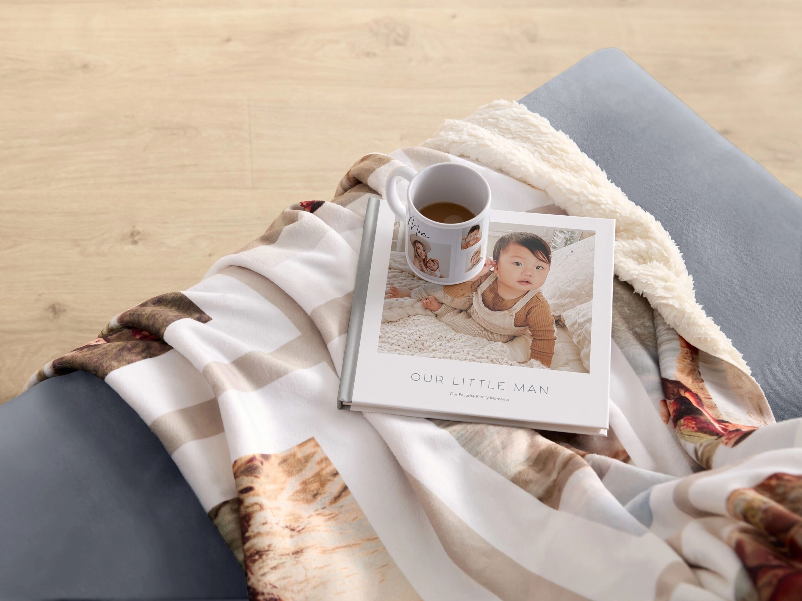 photo blanket mug and photo book