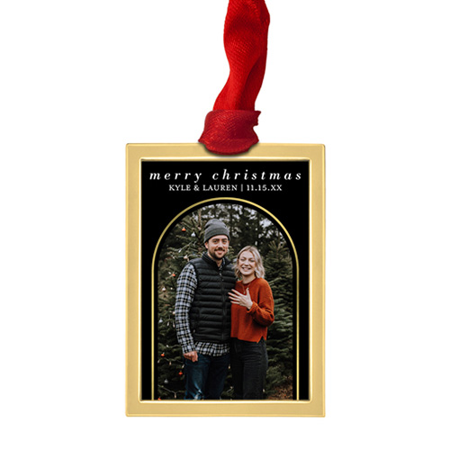 photo christmas ornament with picture of engaged couple