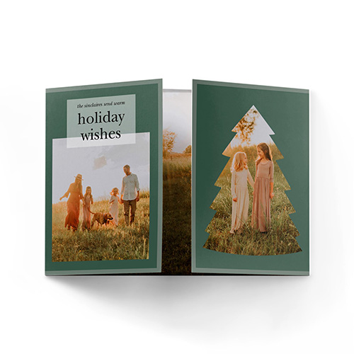 trifold christmas card with candid family photos