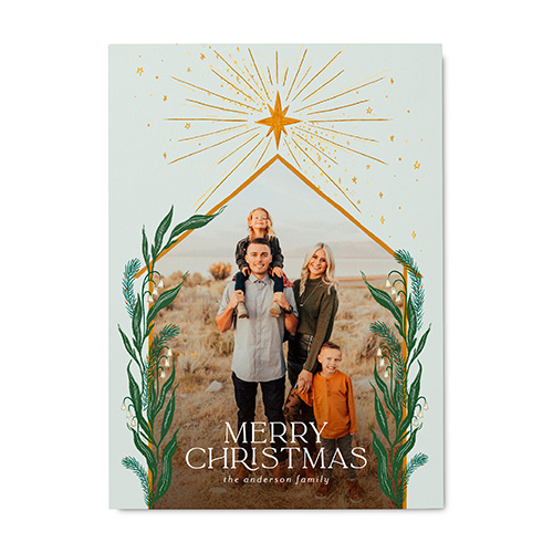 christmas card with family photos outdoors