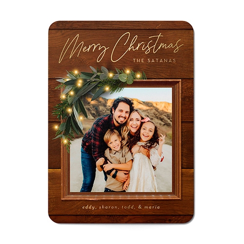 christmas card with family photo