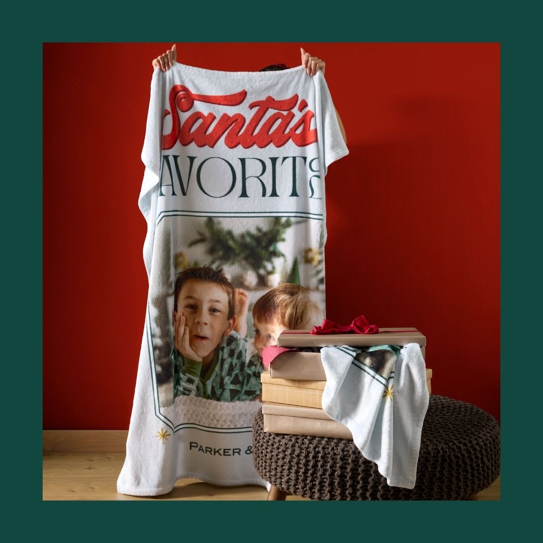 plush fleece blanket that says santa's favorite
