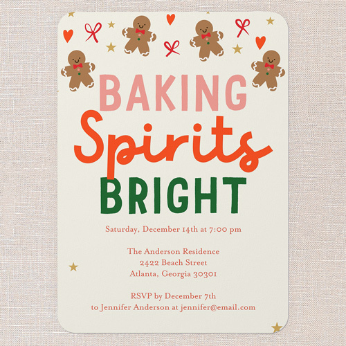 baking spirits bright holiday party invitation