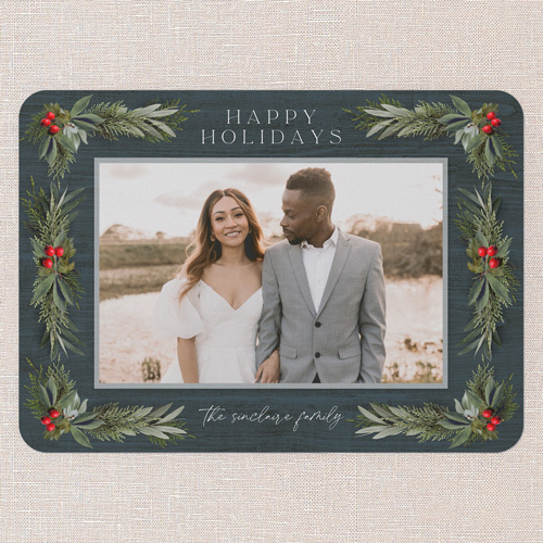 green rustic holiday card