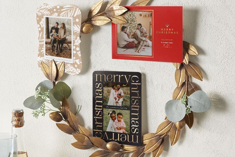 displaying christmas cards on a wall